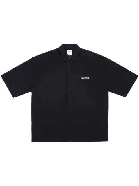 COUNTY OF MILAN logo-print short-sleeve shirt Black CMGG005S24FAB0011001