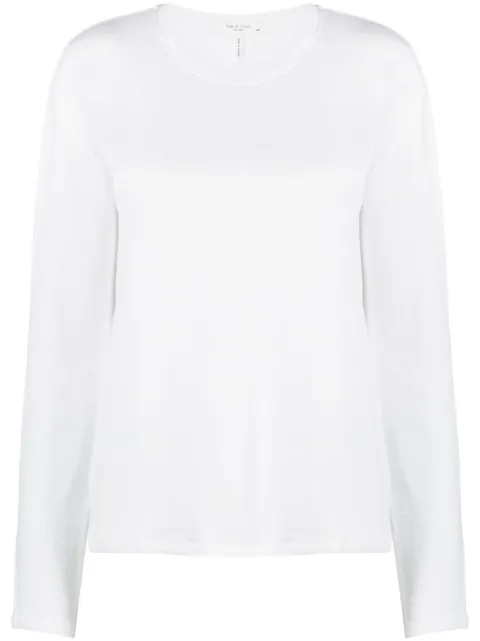 rag & bone crew-neck drop-shoulder top White WCC23ST082C782