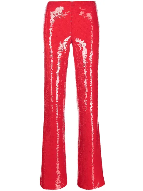 Nuè Jade sequined trousers Red 2302TR00204