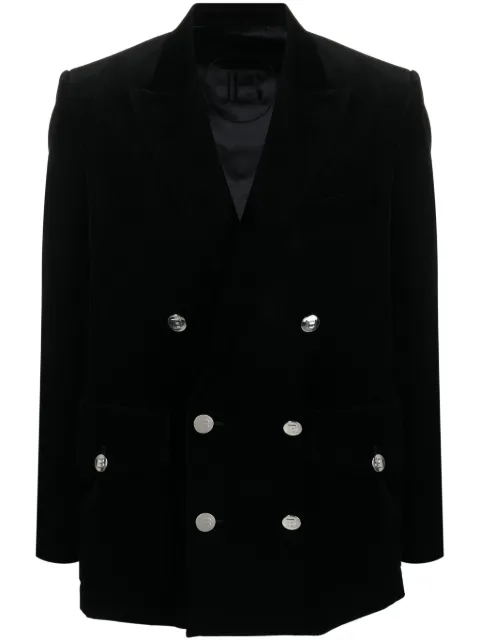 Balmain double-breasted corduroy blazer Black BH1SG095CE100PA
