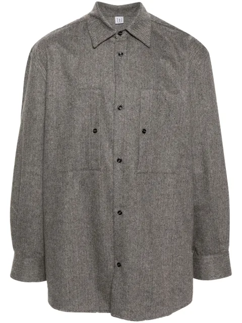 Winnie NY herringbone-pattern mélange shirt Grey WIFW23SR02355002