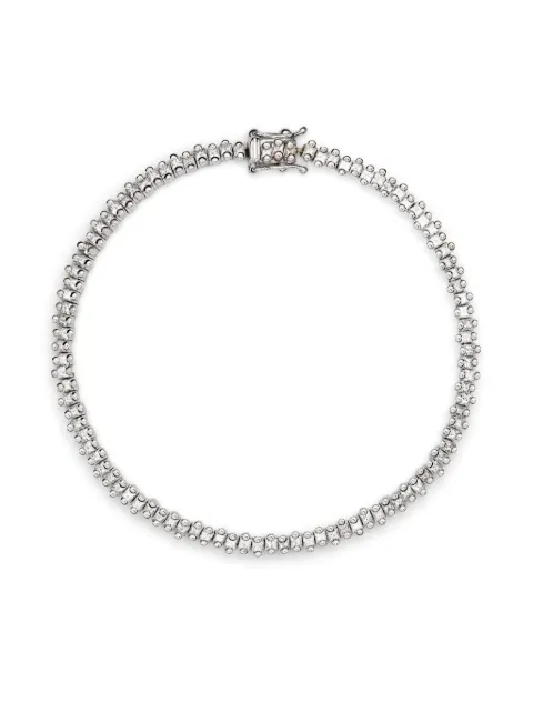 Suzanne Kalan 18kt white gold mini princess-cut tennis bracelet Silver AKB516WG