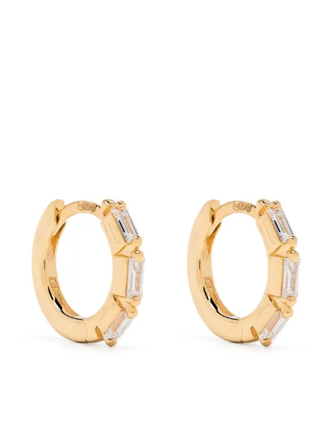 Suzanne Kalan 18kt yellow gold Bold Triple diamond small hoop earrings Gold BAE895YG