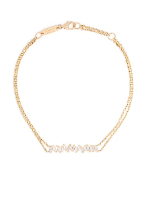 Suzanne Kalan 18kt yellow gold diamond bar bracelet Gold AKB298YG7