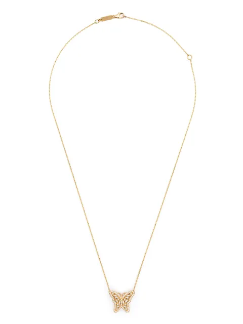 Suzanne Kalan 18kt yellow gold small Bold Butterfly diamond necklace Gold BAP501YG