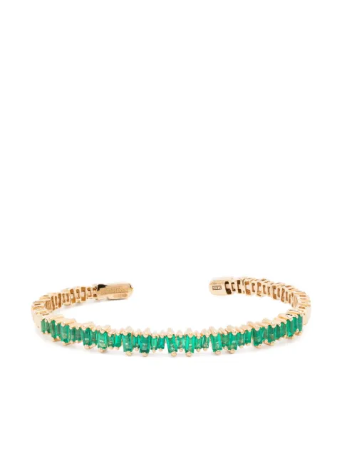 Suzanne Kalan 18kt yellow gold Bold emerald open-cuff bracelet Gold AKB449YGM