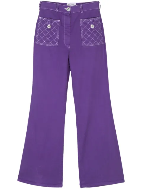 CHANEL Pre-Owned 2000s Interlocking CC-buttons trousers Purple CHA900VL