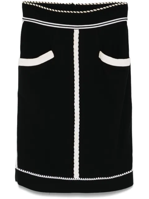 CHANEL Pre-Owned 1990s contrast-trim skirt Black CHA600VG
