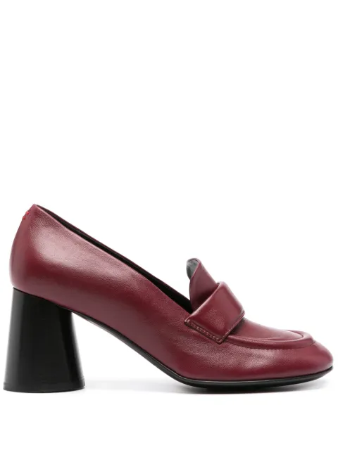 Halmanera block-heel 75mm leather loafers Red ACE03