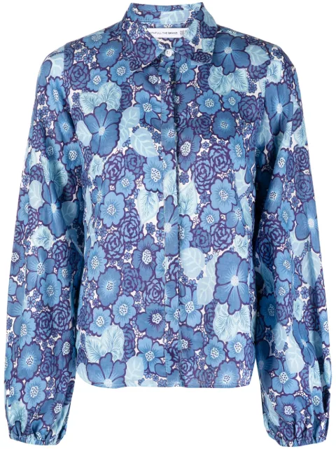 Faithfull Las Brisas floral-print linen shirt Blue FF2726LMB