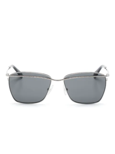 Swarovski Eyewear crystal-embellished rectangle-frame sunglasses Silver SK7006