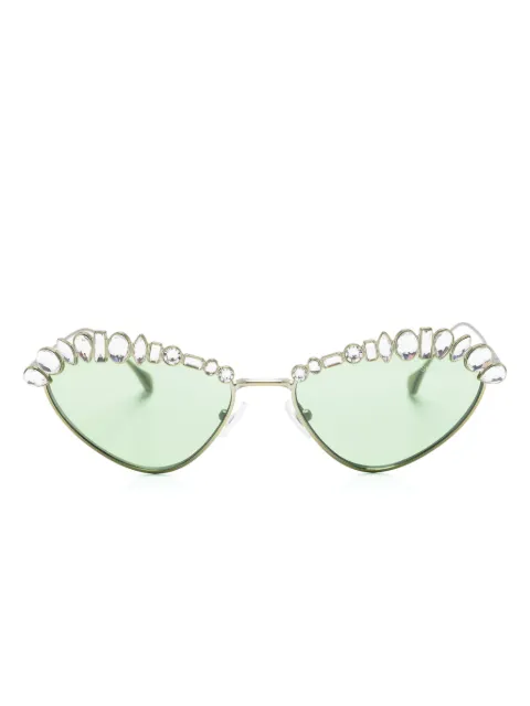 Swarovski Eyewear crystal-embellished cat-eye frame sunglasses Green SK7009