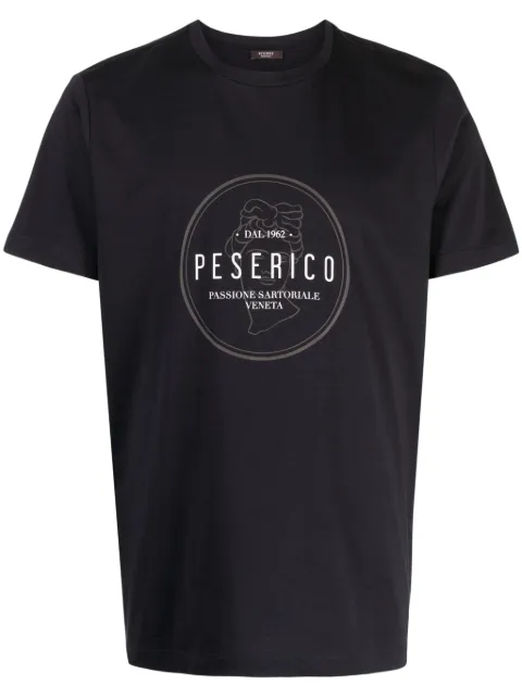Peserico logo-print cotton T-shirt Blue R55000J0Q602358