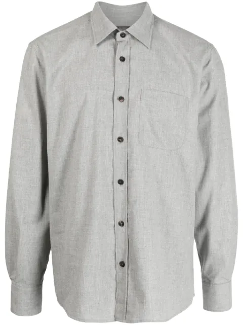 Peserico long-sleeve cotton shirt Grey R5603404837