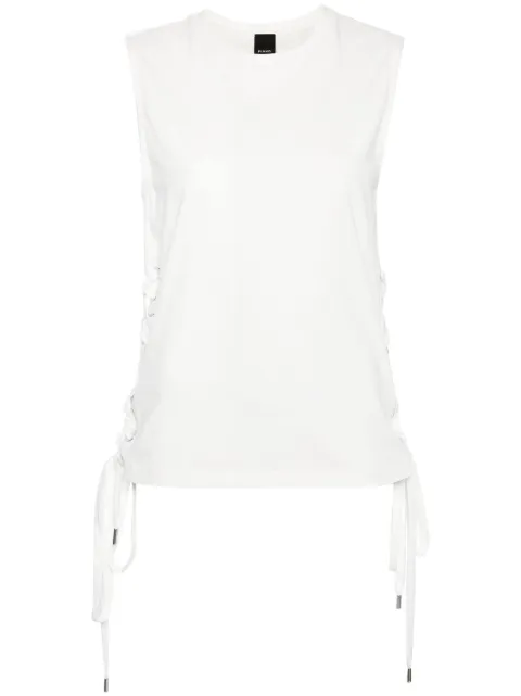 PINKO lace-up cotton tank top White 103574A1UAZ04