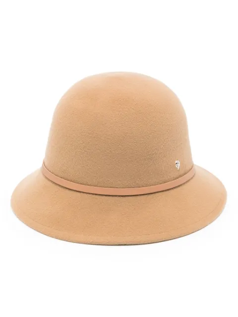 Helen Kaminski Alto 9 leather-trim wool fedora hat Brown HAT51430