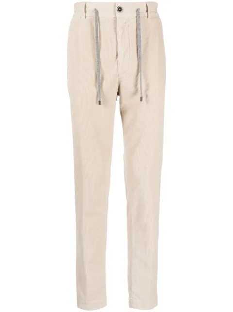 Peserico drawstring-waist corduroy trousers Neutrals R54595T003277