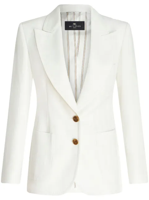 ETRO single-breasted slub blazer White WRCA000999TUDH4