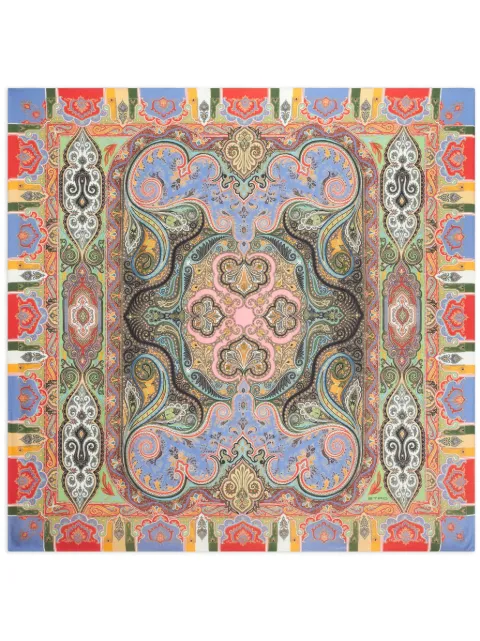 ETRO paisley-print cashmere blend scarf Green WAYA0001AV255