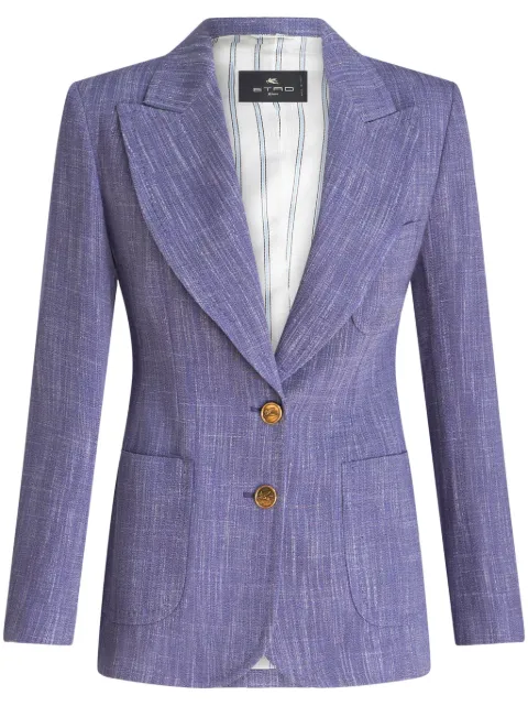 ETRO single-breasted slub blazer Purple WRCA000999TUDH4
