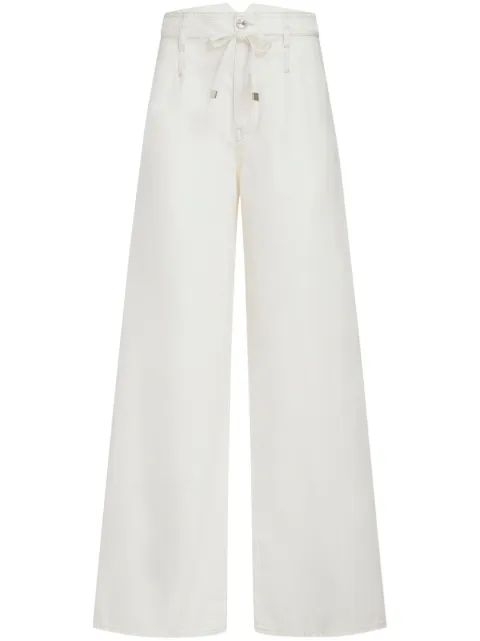 ETRO belted high-rise wide-leg jeans White WRNB0006AC169