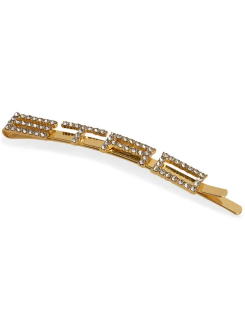ETRO logo-lettering rhinestone hair clip Gold WF6E0002AM004