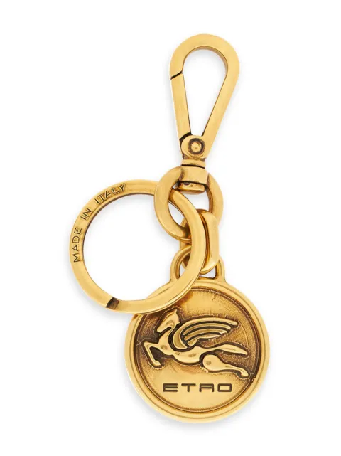 ETRO embossed Pegaso-charm keyring Gold WP2I0006AU008