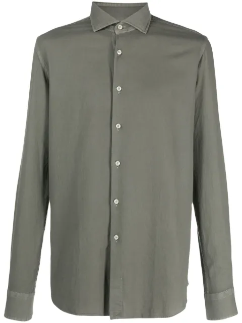 Xacus cutaway-collar cotton shirt Green 51191748ML