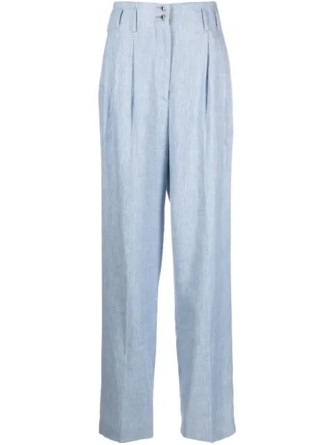 Genny pleat-detail wide-leg trousers Blue 76AAA108N0333