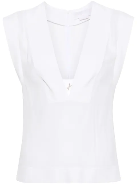 Genny logo-embellished sleeveless blouse White 76AAM611N0187