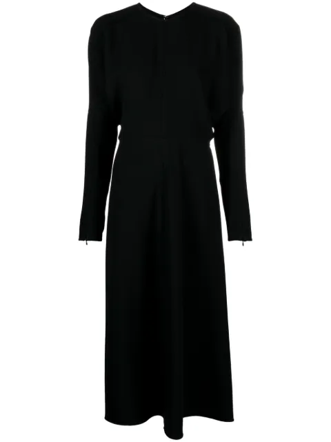 Victoria Beckham draped cady midi dress Black 1124WDR005231A