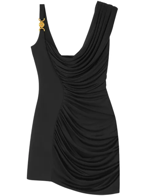 Versace envers-satin crêpe draped mini dress Black 10141261A00572