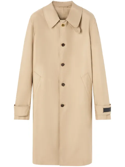 Versace single-breasted cotton coat Neutrals 10132811A09851