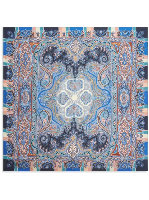 ETRO paisley-print cashmere-blend scarf Blue WAYA0001AV255