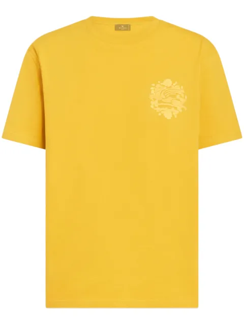 ETRO Pegaso-embroidered cotton T-shirt Yellow WRJB0006AC036