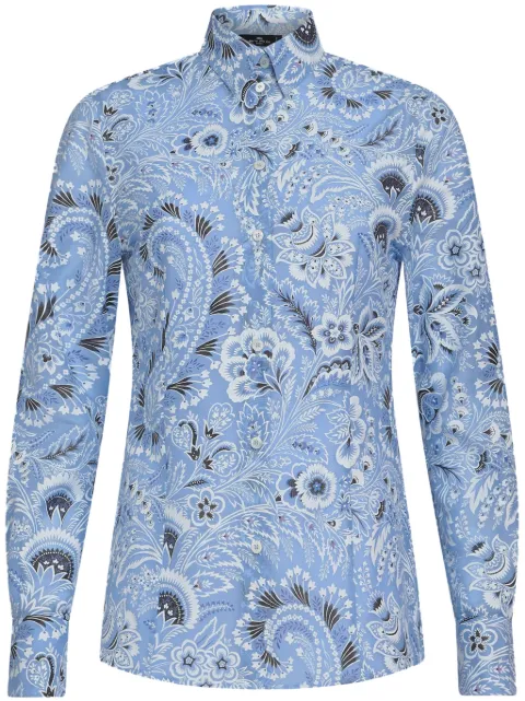 ETRO paisley-print cotton blend shirt Blue WRIA002099SAE64