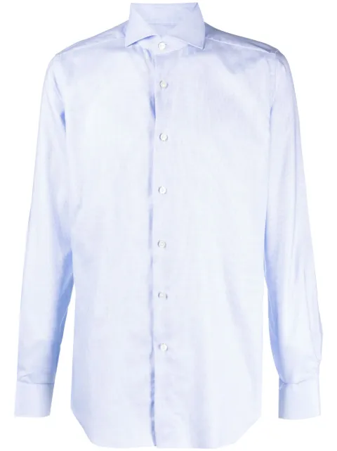 Xacus cutaway-collar organic cotton shirt Blue 51813WF520ML