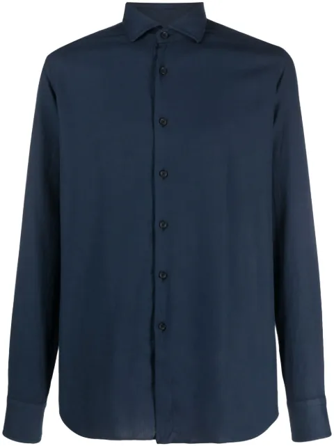 Xacus cutaway-collar cotton shirt Blue 51191748ML