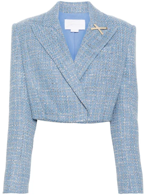 Genny cropped tweed jacket Blue 76AAQ503N0337