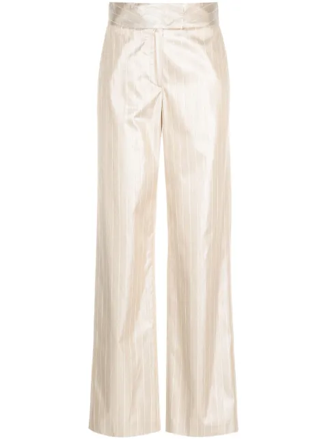 Genny pinstripe-pattern wide-leg trousers Gold 76AAA107N0325