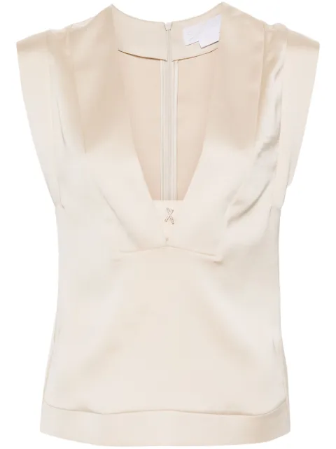 Genny appliqué-detail sleeveless blouse Neutrals 76AAM611N0071