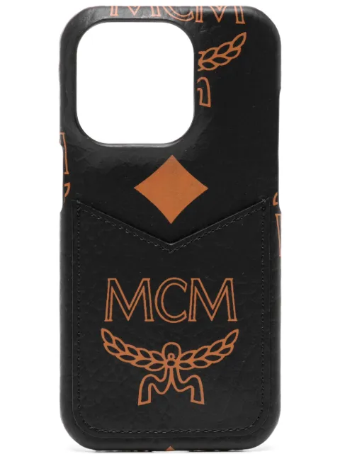 MCM Aren Visetos-print iPhone 15 Pro phone case Black MXEESTA02