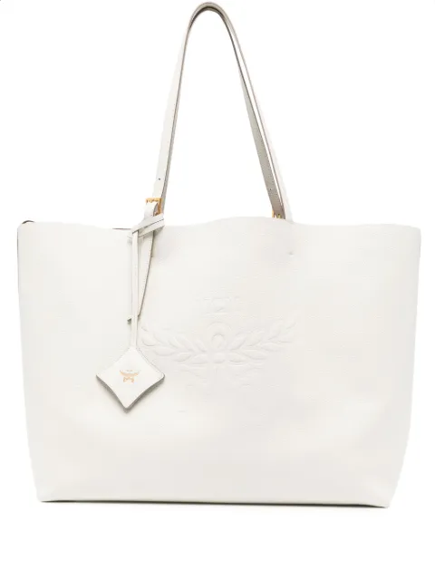 MCM large Himmel leather tote bag White MWPESAC05