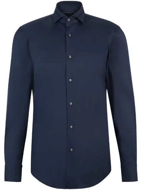 BOSS spread-collar poplin shirt Blue 50479915