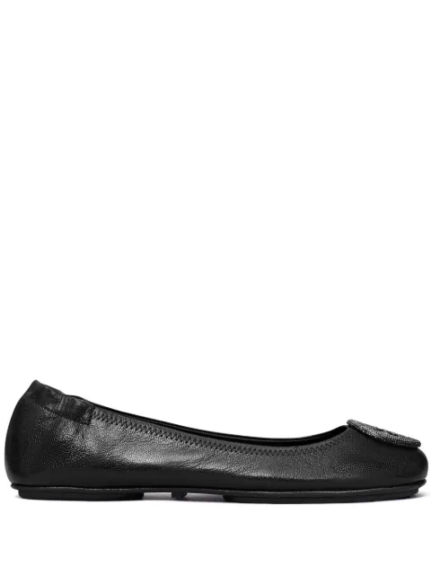 Tory Burch Minnie logo-plaque ballerina shoes Black 155637