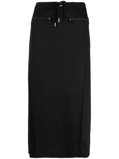 Courrèges logo-patch track midi skirt Black 423JJU123JS0091