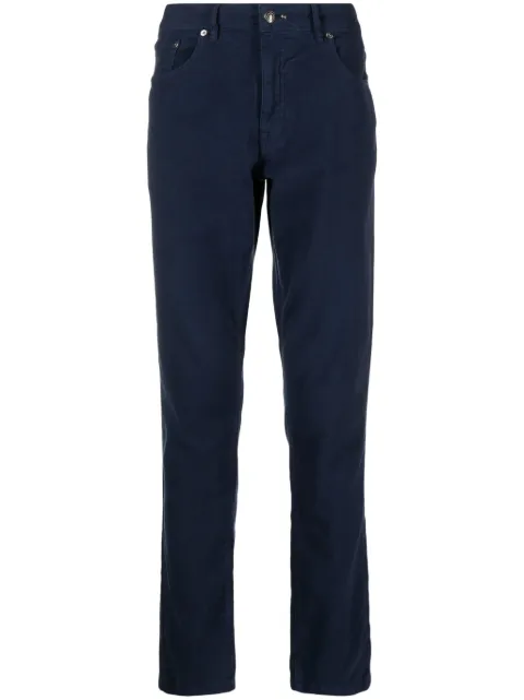 Hackett London Moleskin logo-patch straight-leg cotton trousers Blue HM212355R