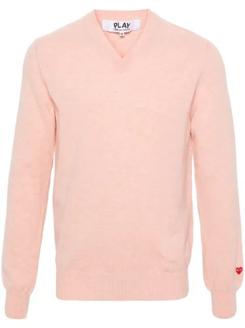 Comme Des Garçons Play logo-appliqué wool jumper Pink P1N090051