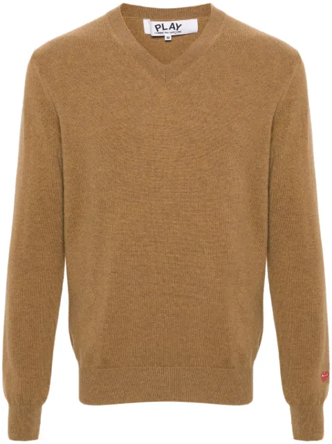 Comme Des Garçons Play logo-appliqué wool jumper Brown P1N090051