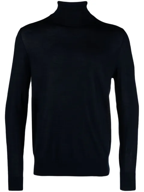 Hackett London fine-knit roll-neck jumper Blue HM702836
